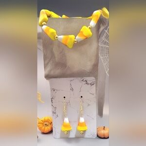 Candy Corn Bracelet and Earrings Set